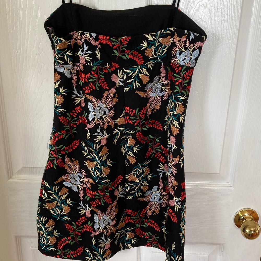 Urban Outfitters Black Floral Embroidered Mini Dress - Picture 6 of 10